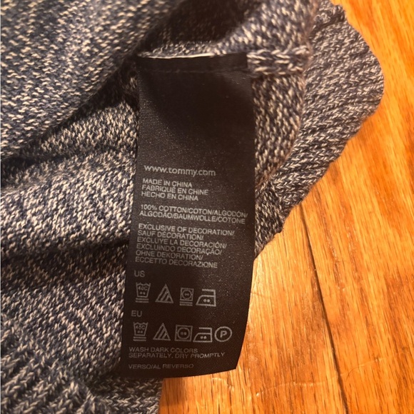 Women's Tommy Hilfiger Small Blue/Grey Cotton Short Sleeve Knee Length Dress - Picture 6 of 8